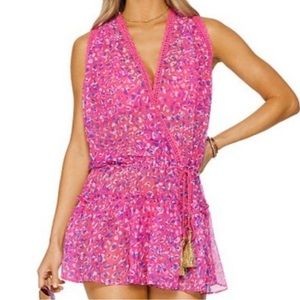 Ramy brook hot pink sheer coverup dress, NWT